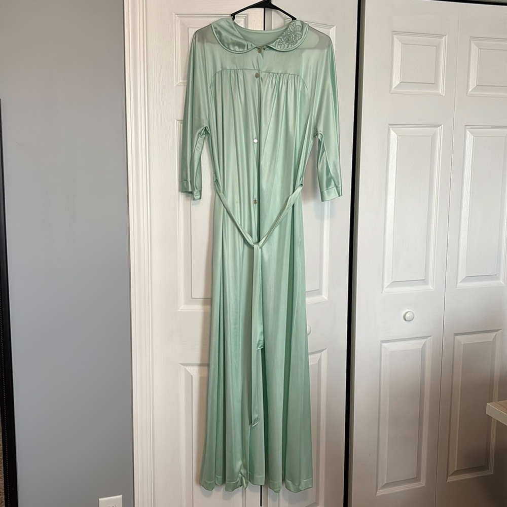 Lorraine Blue Button Up Robe Nightgown Size Large